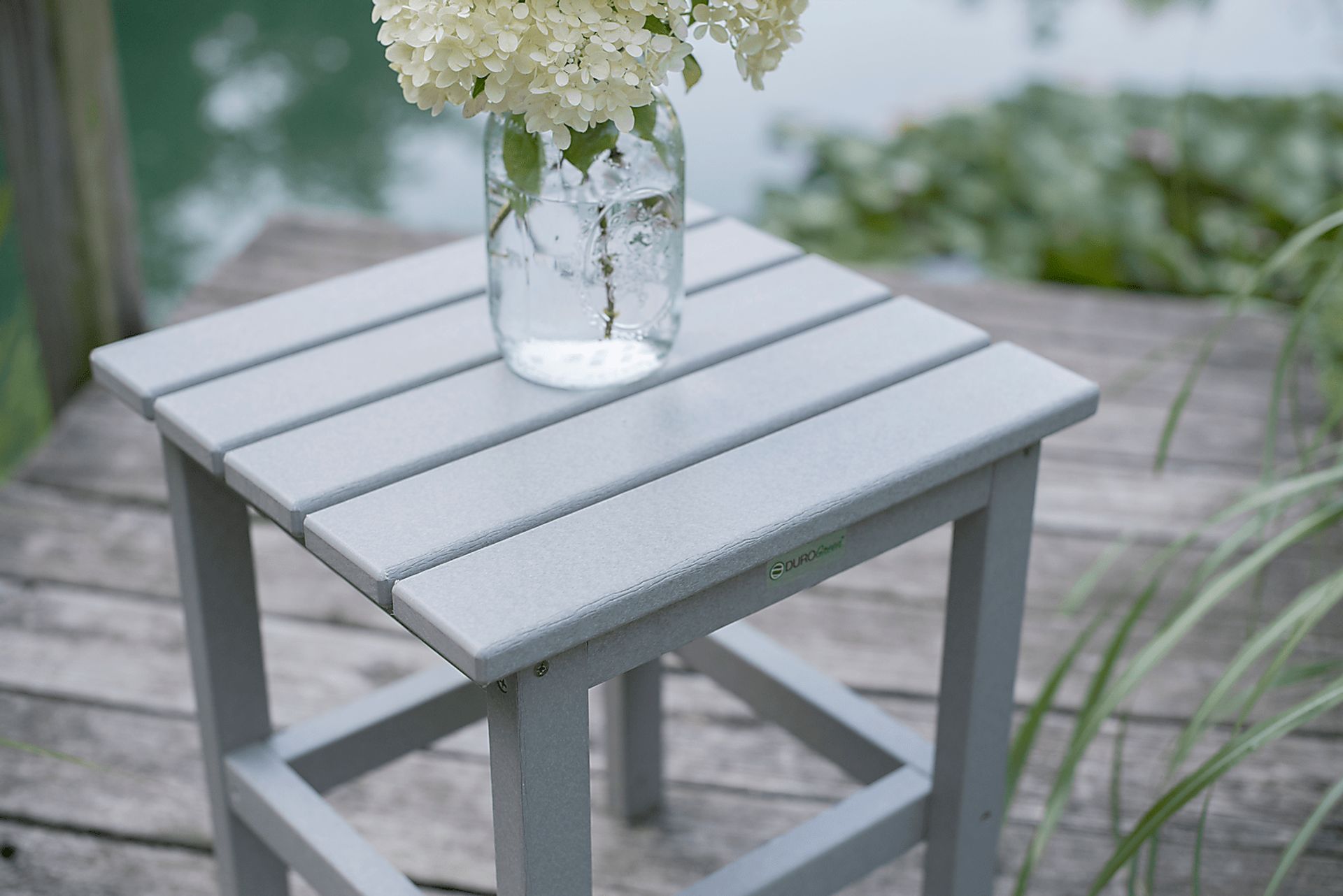Bayfield Park Traditional Light Gray Outdoor Side Table - Image 6