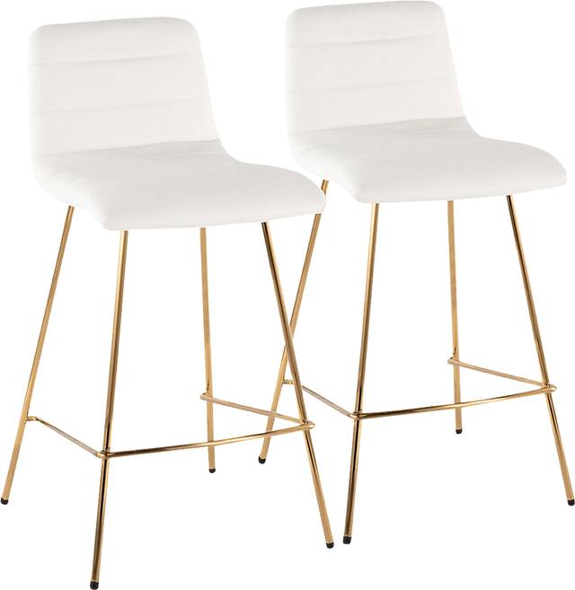 Bayouwood I White Counter Height Stool, Set of 2 - Thumbnail - Image 1
