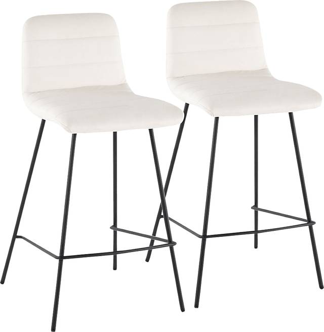 Bayouwood II White Counter Height Stool, Set of 2 - Thumbnail - Image 1