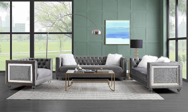 Bayporte Gray Loveseat with Two Pillows - Thumbnail - Image 2