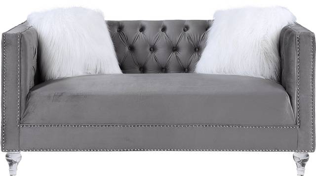 Bayporte Gray Loveseat with Two Pillows - Thumbnail - Image 3