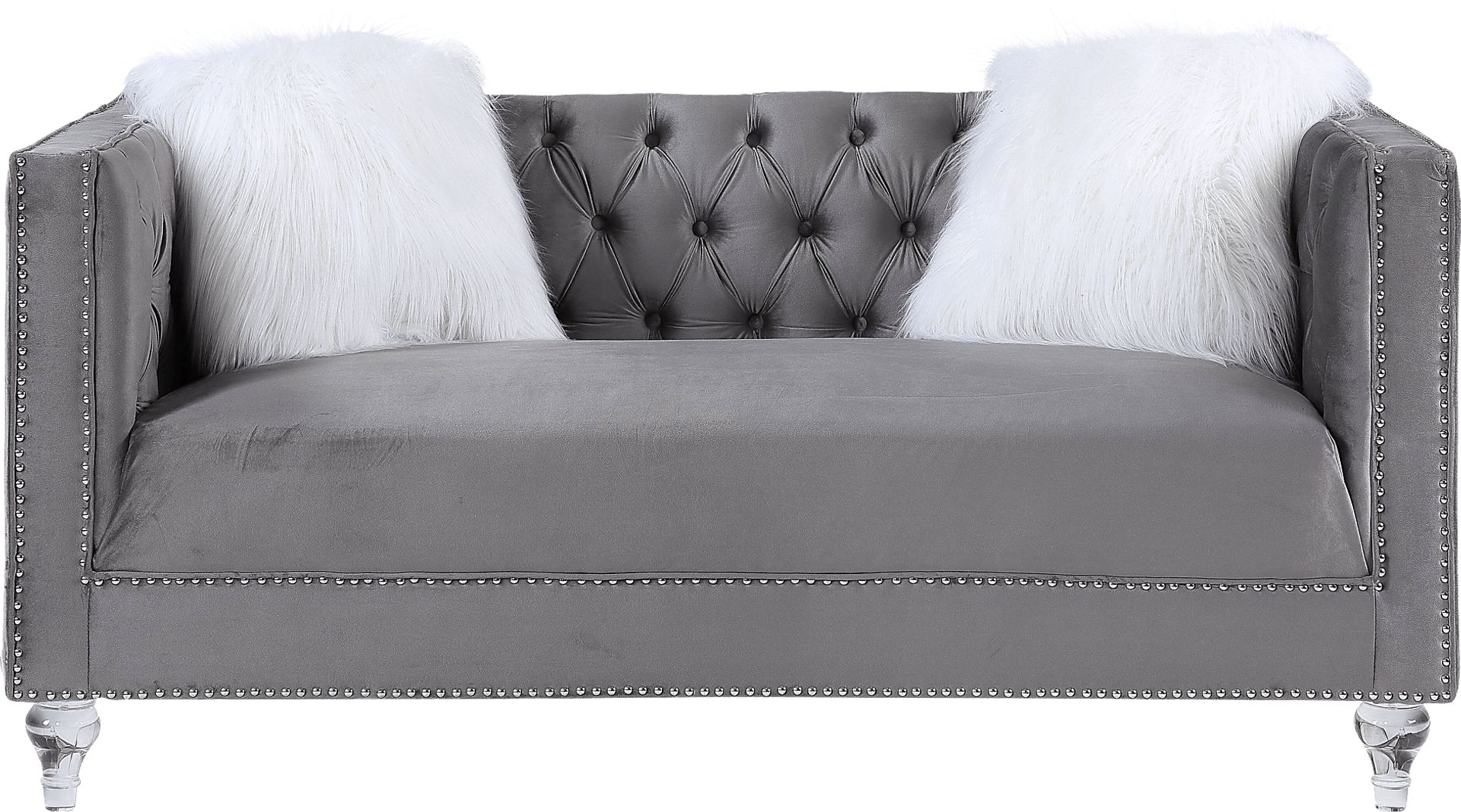 Bayporte Gray Loveseat with Two Pillows - Image 3