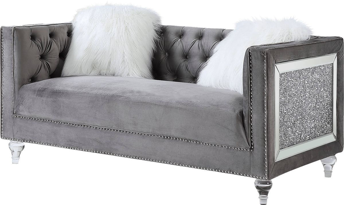 Cardiff Court Silver Gray Polyester Fabric Sofa - Rooms To Go