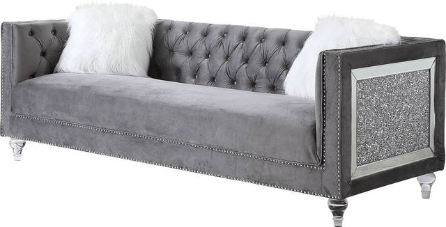Bayporte Gray Sofa with Two Pillows - Thumbnail - Image 1
