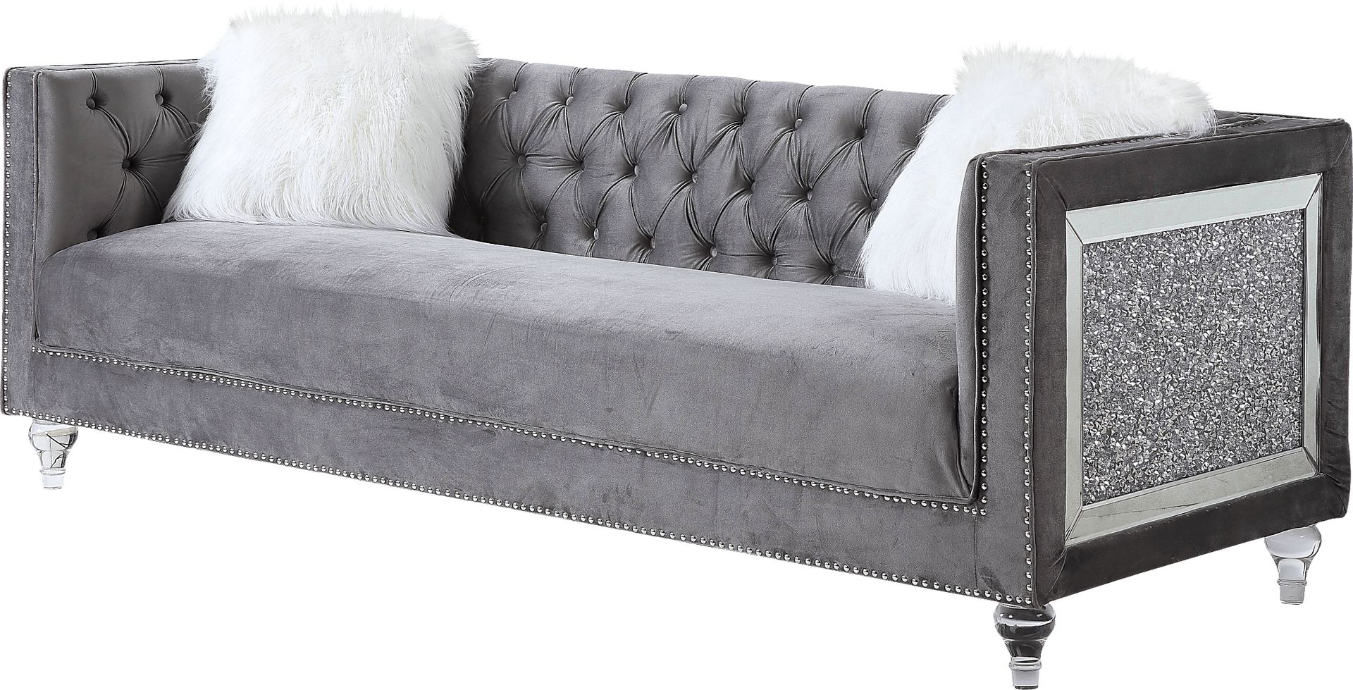 Bayporte Gray Sofa with Two Pillows - Image 1
