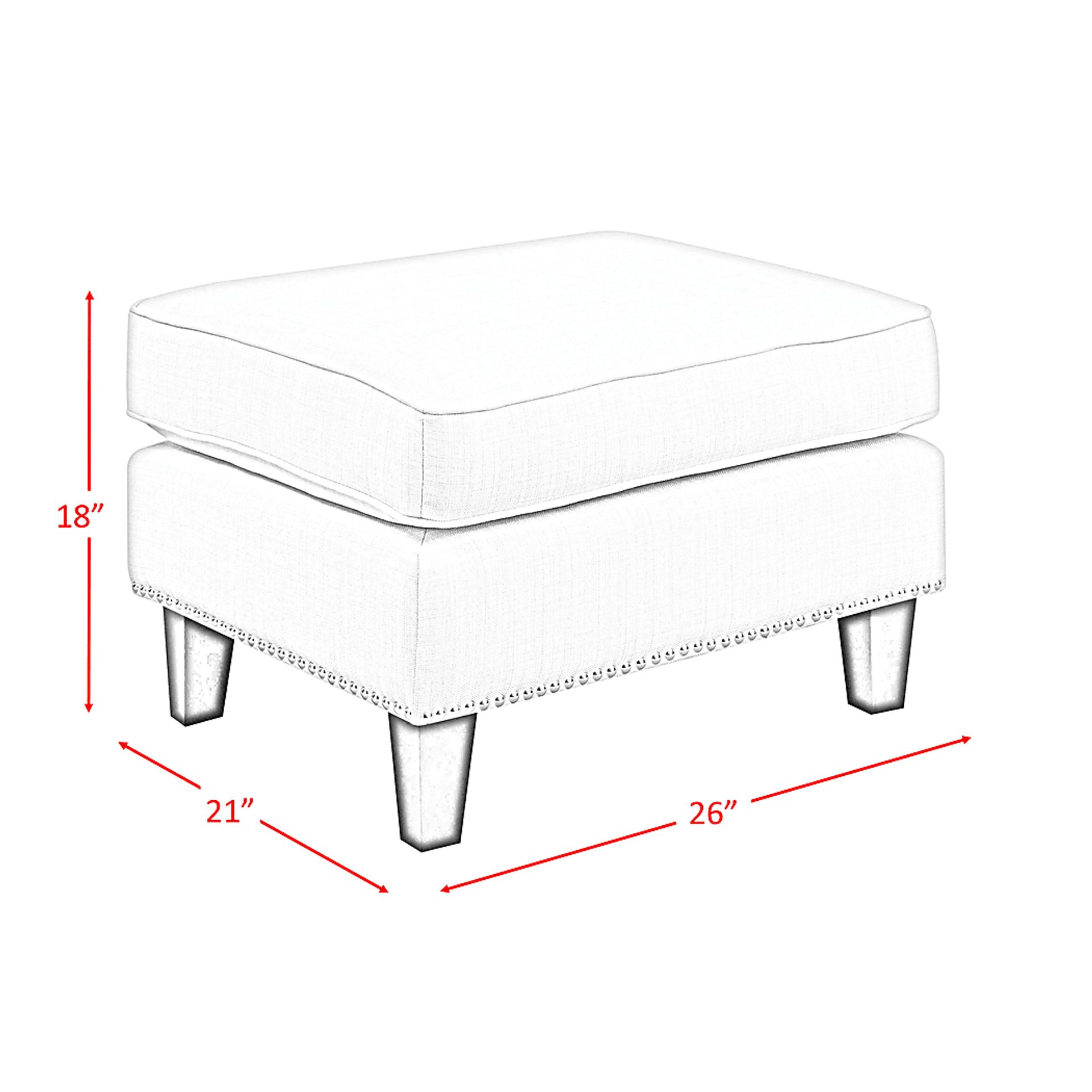Bazemore Blue Ottoman - Image 6