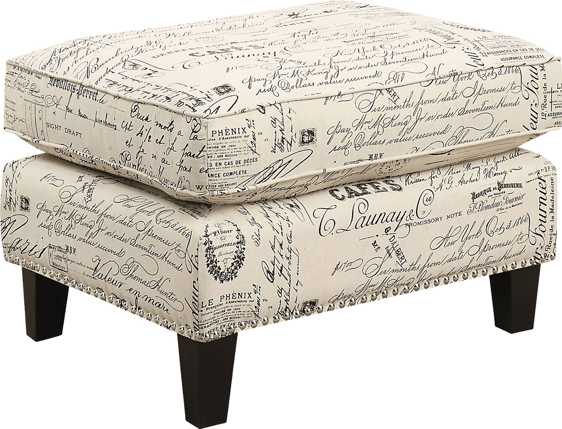 Bazemore Off-White Ottoman - Image 1