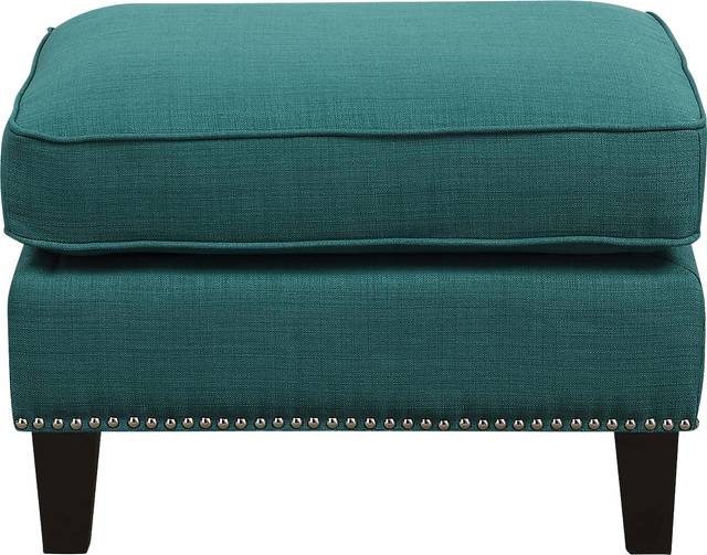 Bazemore Teal Ottoman - Thumbnail - Image 3