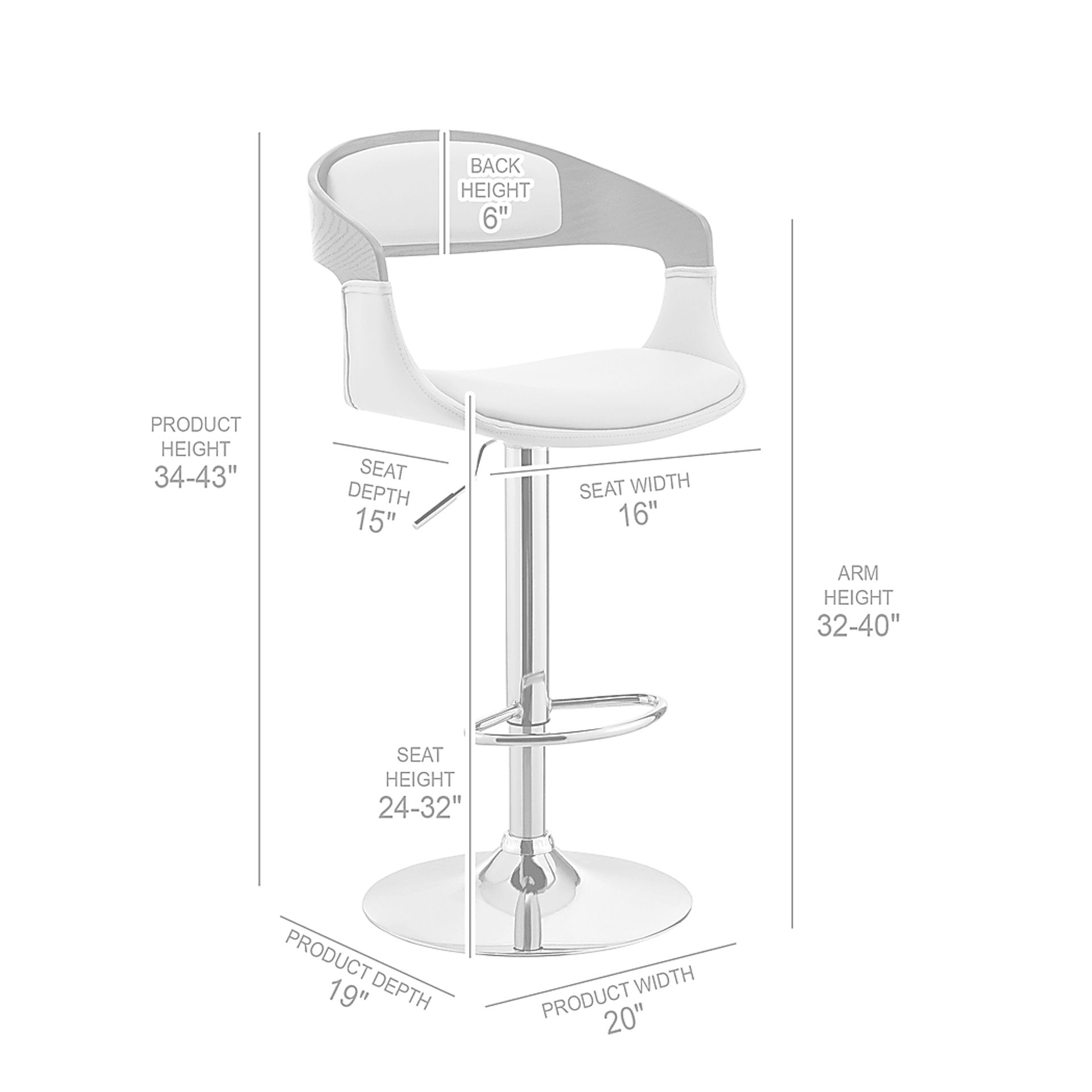 Bazzu Gray Swivel Barstool - Image 11