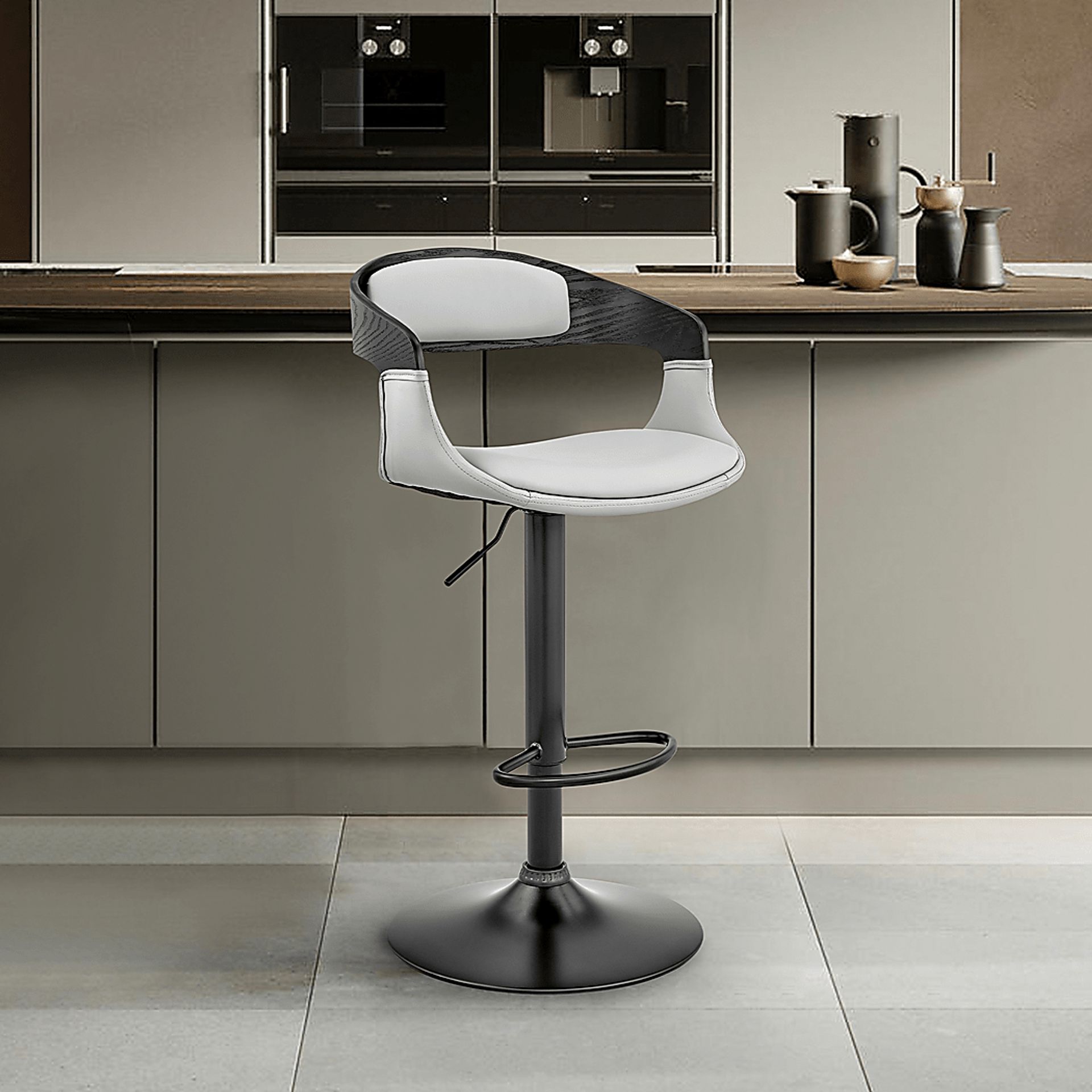 Bazzu Gray Swivel Barstool - Image 2