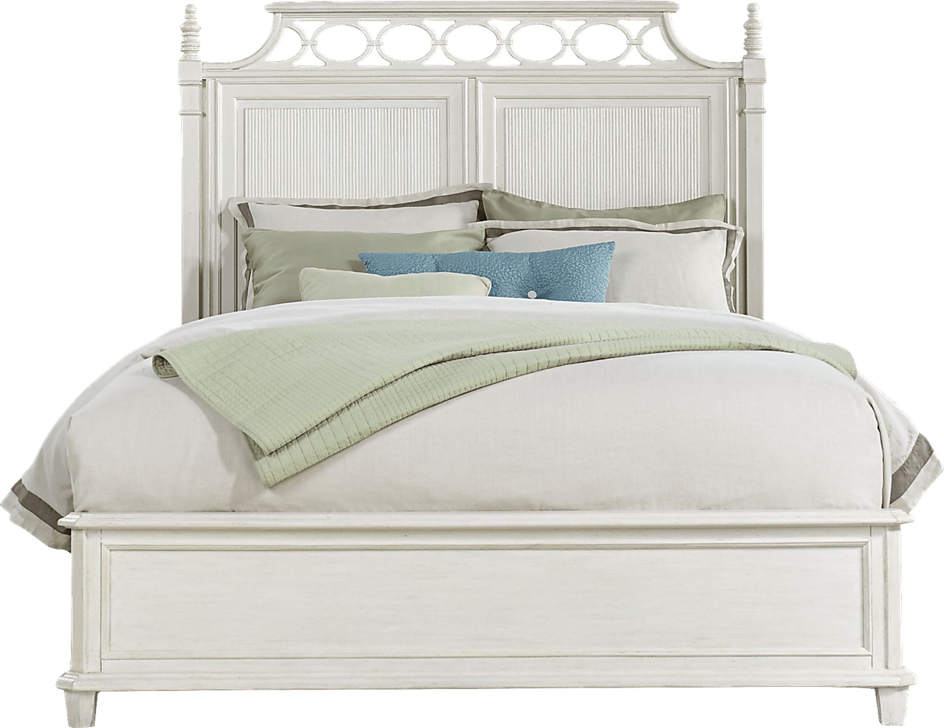 Beach Cottage White 3 Pc Queen Panel Bed - Image 1