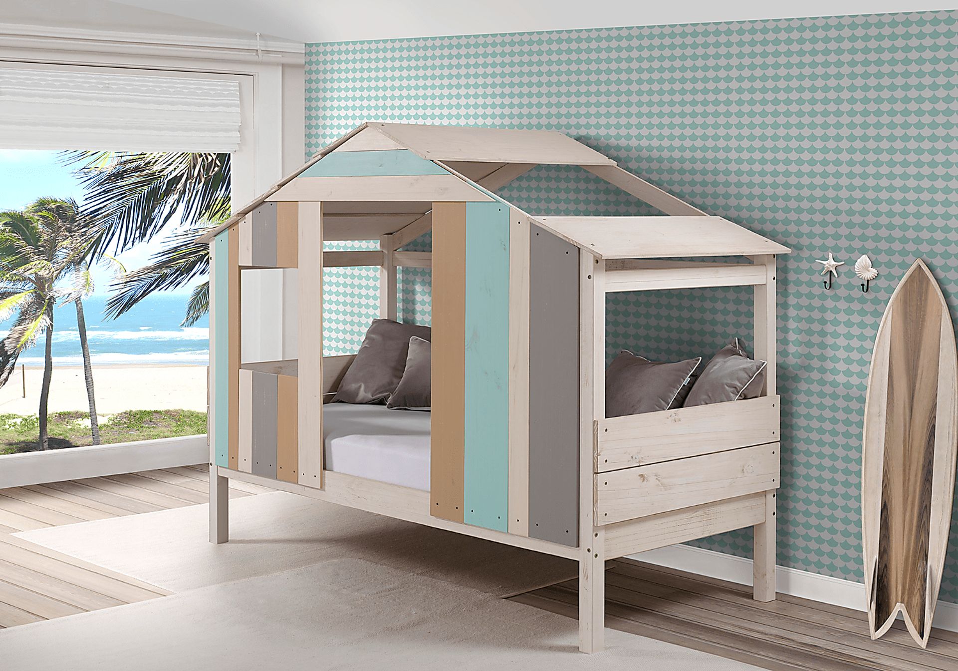 Beach Hangout Tan Twin Jr. Loft Bed - Image 4