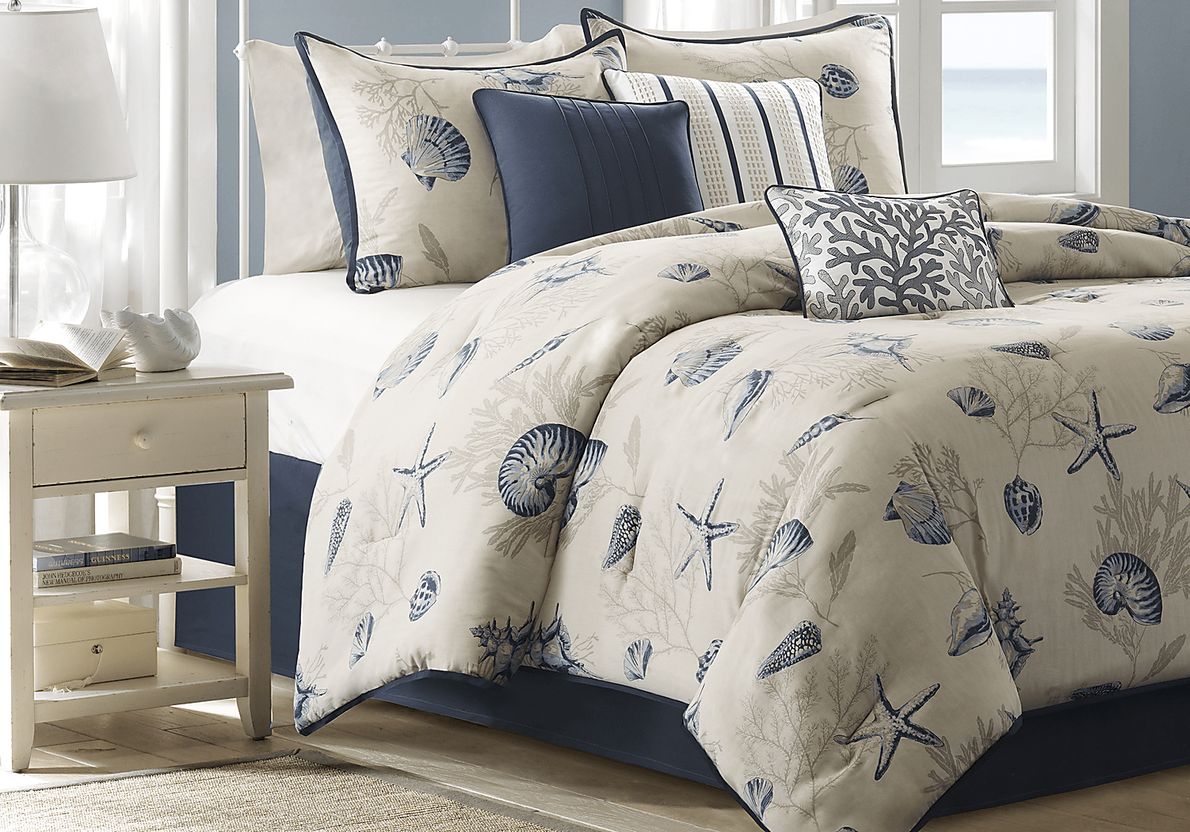 Beach Point Ivory 7 Pc King Comforter Set