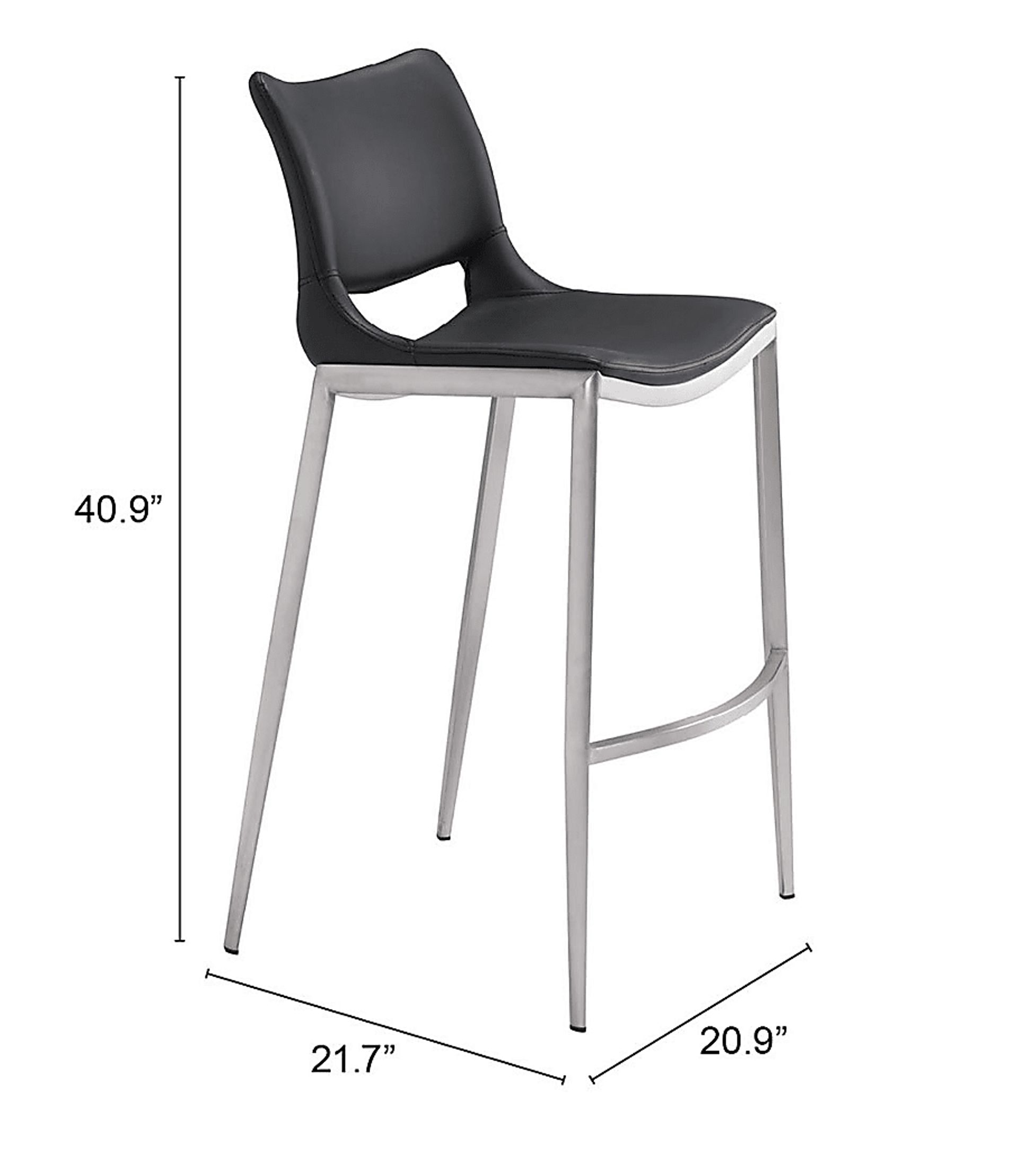 Beacher Black Barstool, Set of 2 - Image 7
