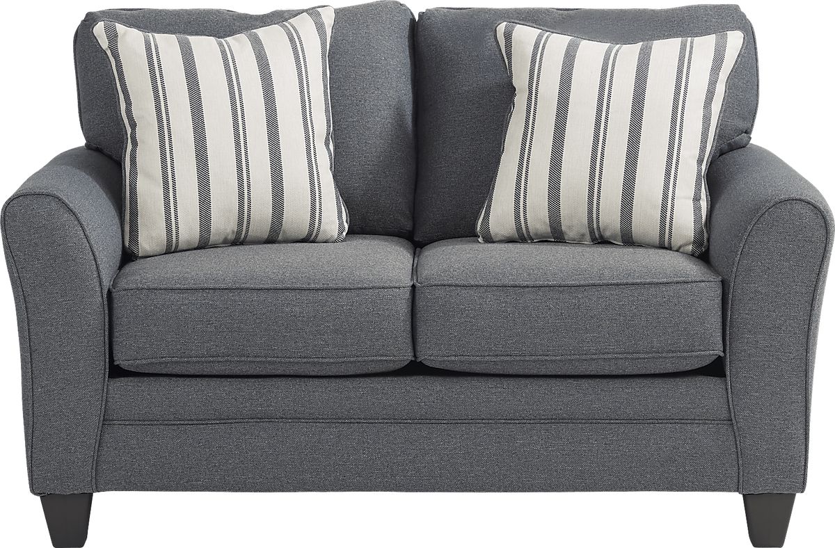 Beachfront 7 Pc Marine Blue Polypropylene Fabric Living Room Set With