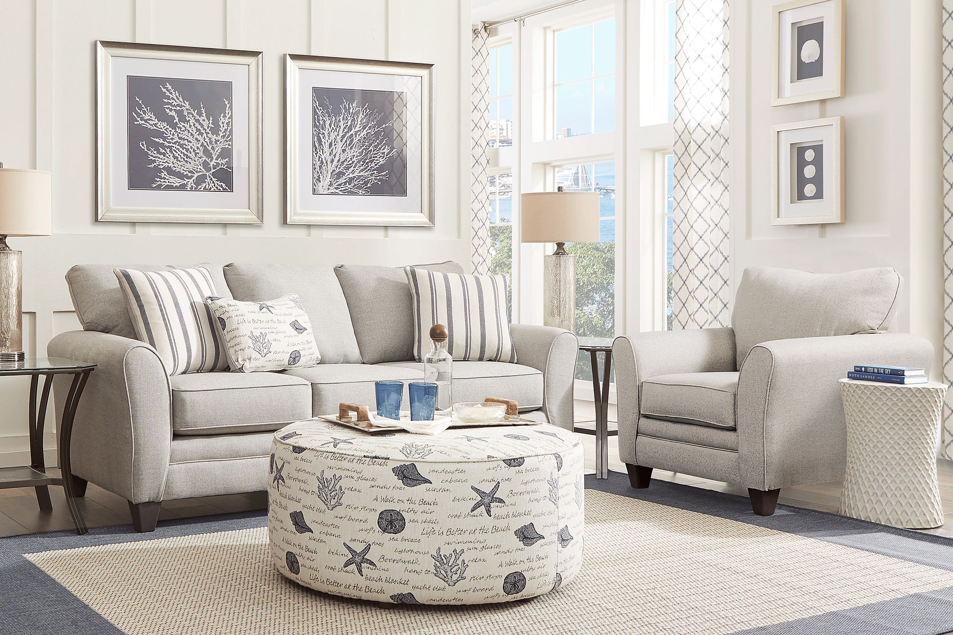 Beachfront Silver 3 Pc Living Room - Image 1