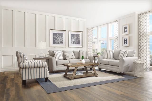 Beachfront Silver 7 Pc Living Room with Sleeper Sofa - Thumbnail - Image 1
