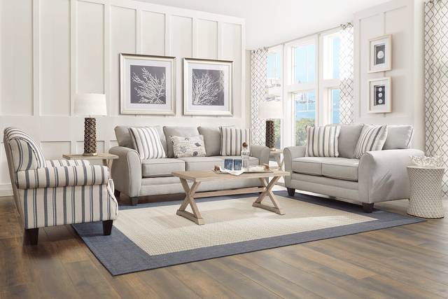 Beachfront Silver 7 Pc Living Room - Thumbnail - Image 1