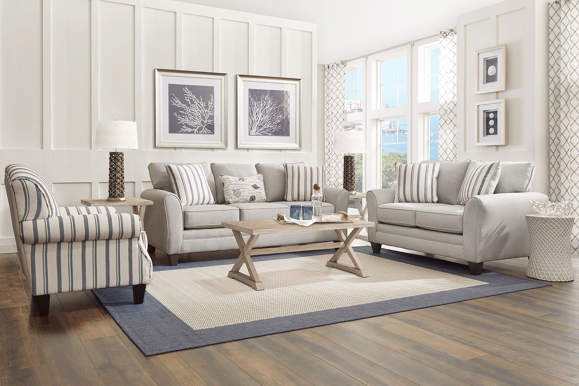 Beachfront Silver 7 Pc Living Room - Image 1