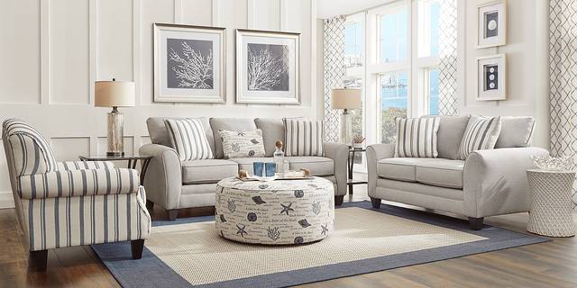 Beachfront Silver 8 Pc Living Room - Thumbnail - Image 1