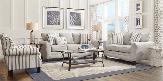 Beachfront Silver 8 Pc Living Room - Thumbnail - Image 1
