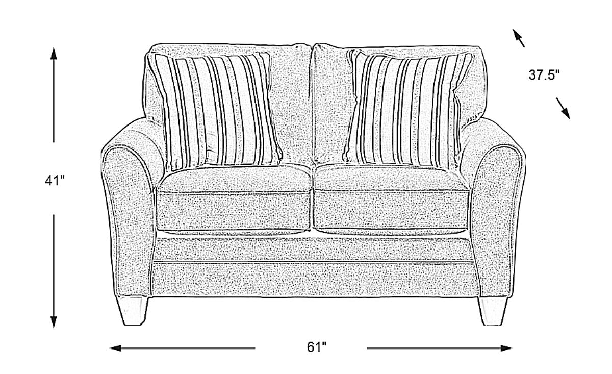 Beachfront Silver Gray Polypropylene Fabric Loveseat | Rooms to Go