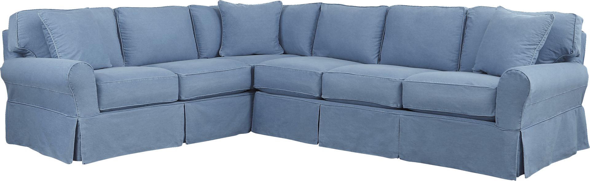Beachside II Blue 2 Pc Sectional Slipcover - Image 1