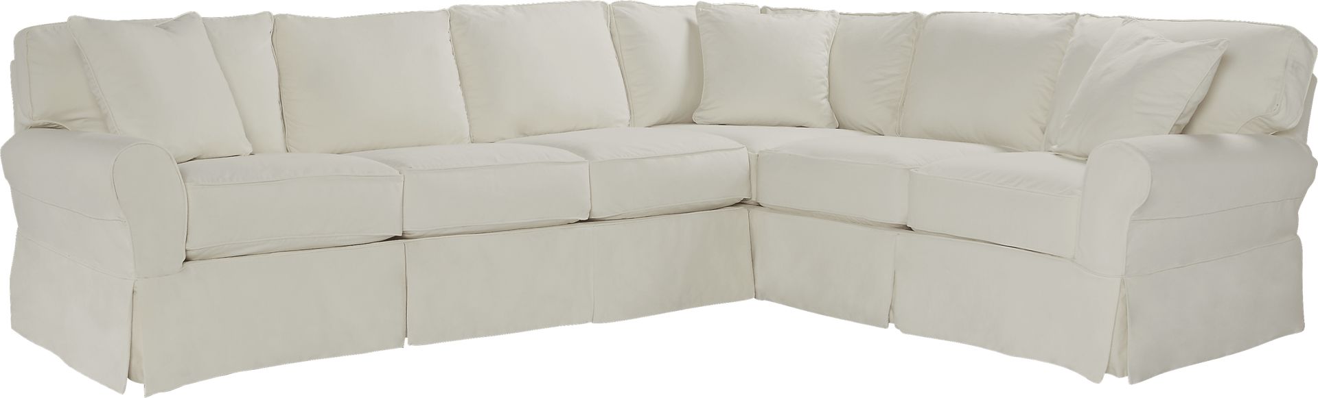 Beachside II Natural 2 Pc Sectional Slipcover - Image 1