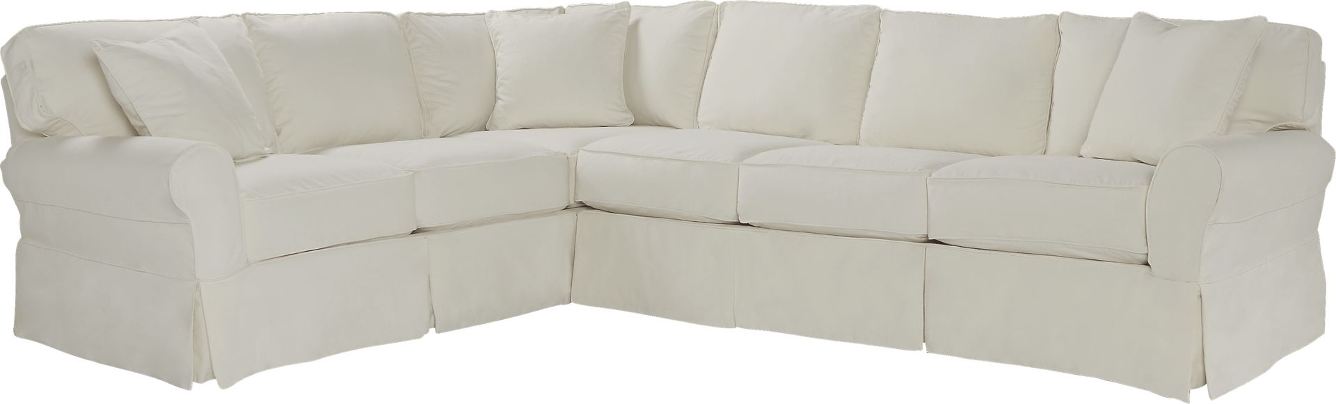 Beachside II Natural 2 Pc Sectional Slipcover - Image 1