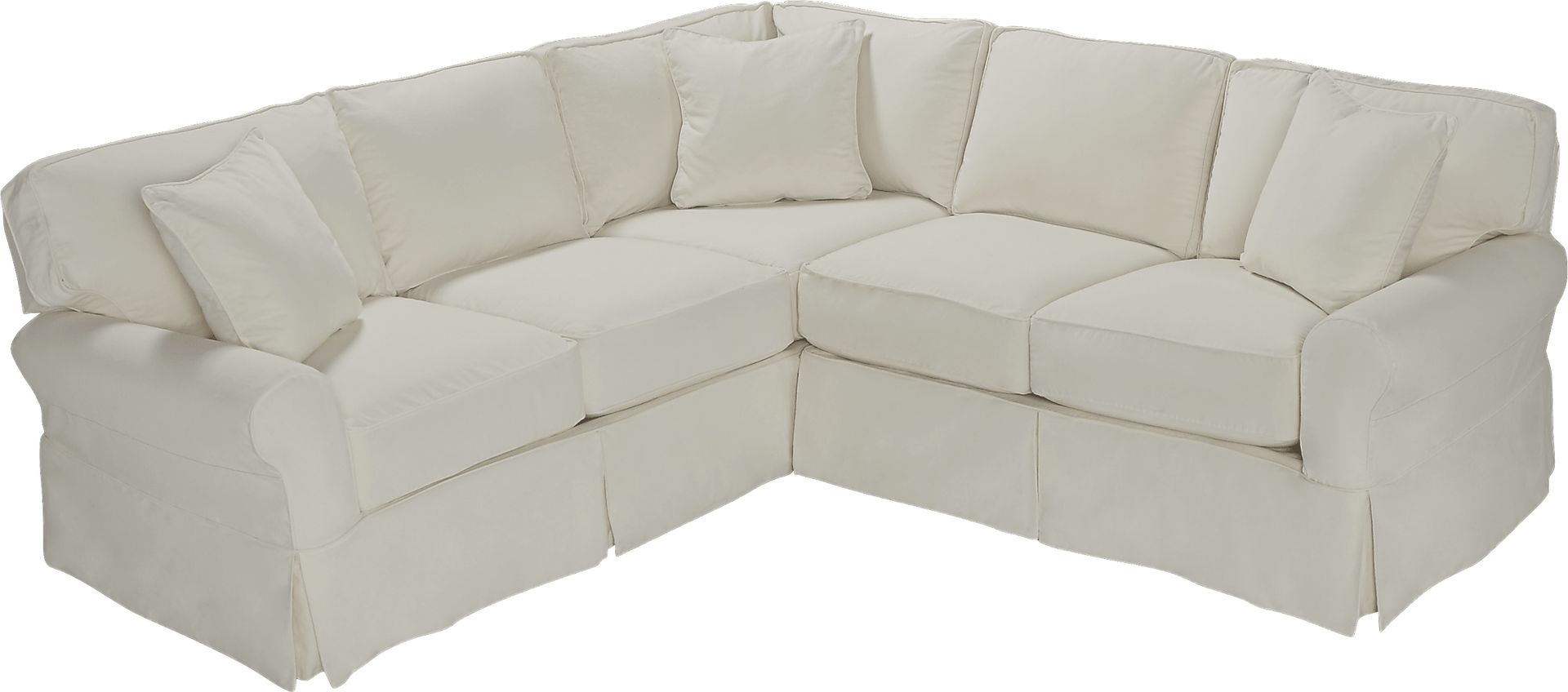 Beachside II Natural 2 Pc Sectional Slipcover - Image 1