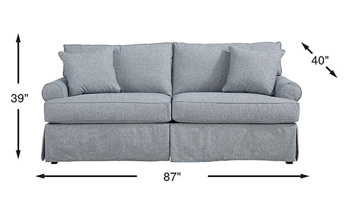 Cindy Crawford Beachside Walk Denim Blue Woven Sleeper Sofa