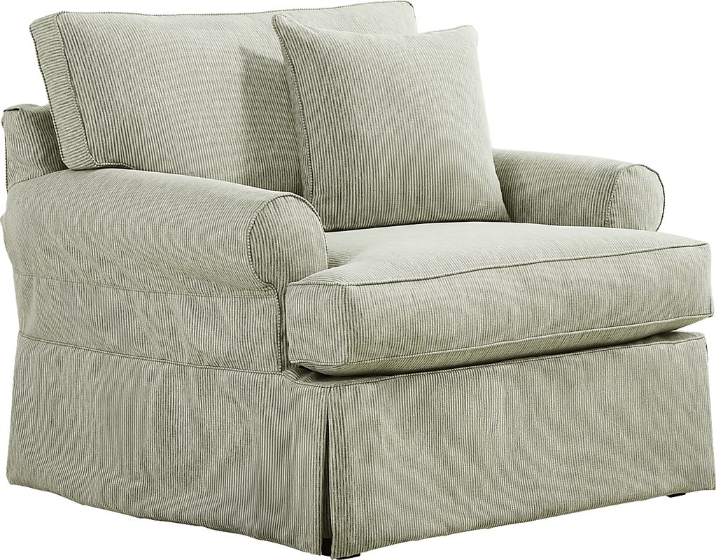 Beachside Walk Green Slipcover Chair