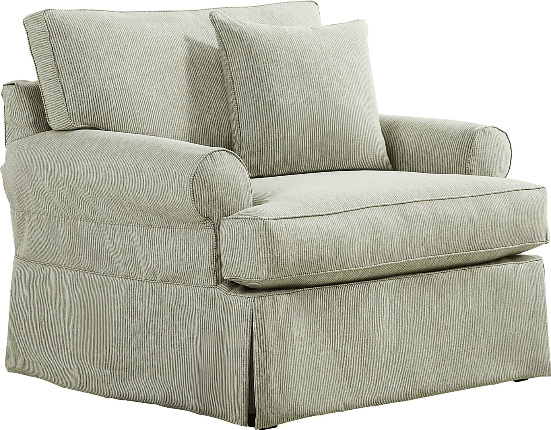 Beachside Walk Green Slipcover Chair - Image 1