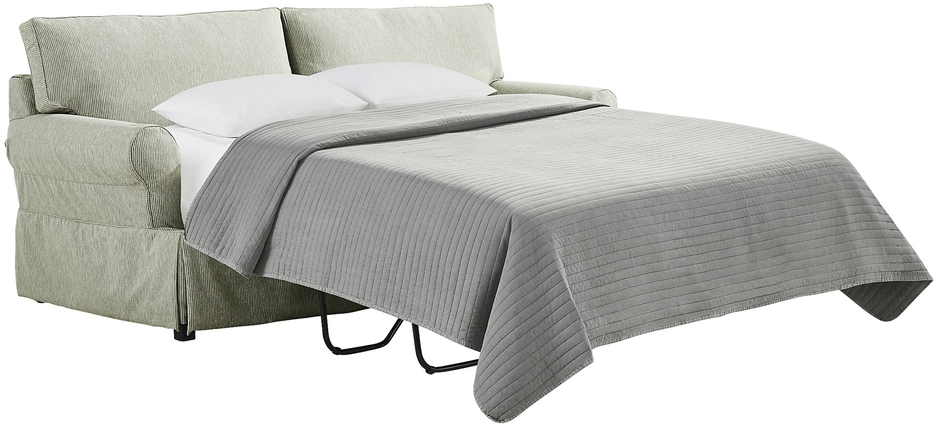 Beachside Walk Green Slipcover Gel Foam Sleeper Sofa - Image 2