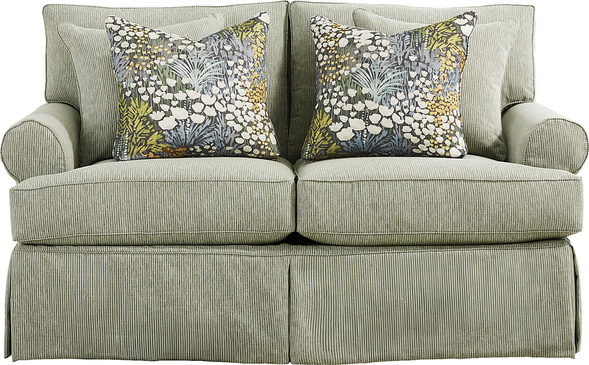 Beachside Walk Green Slipcover Loveseat - Image 1