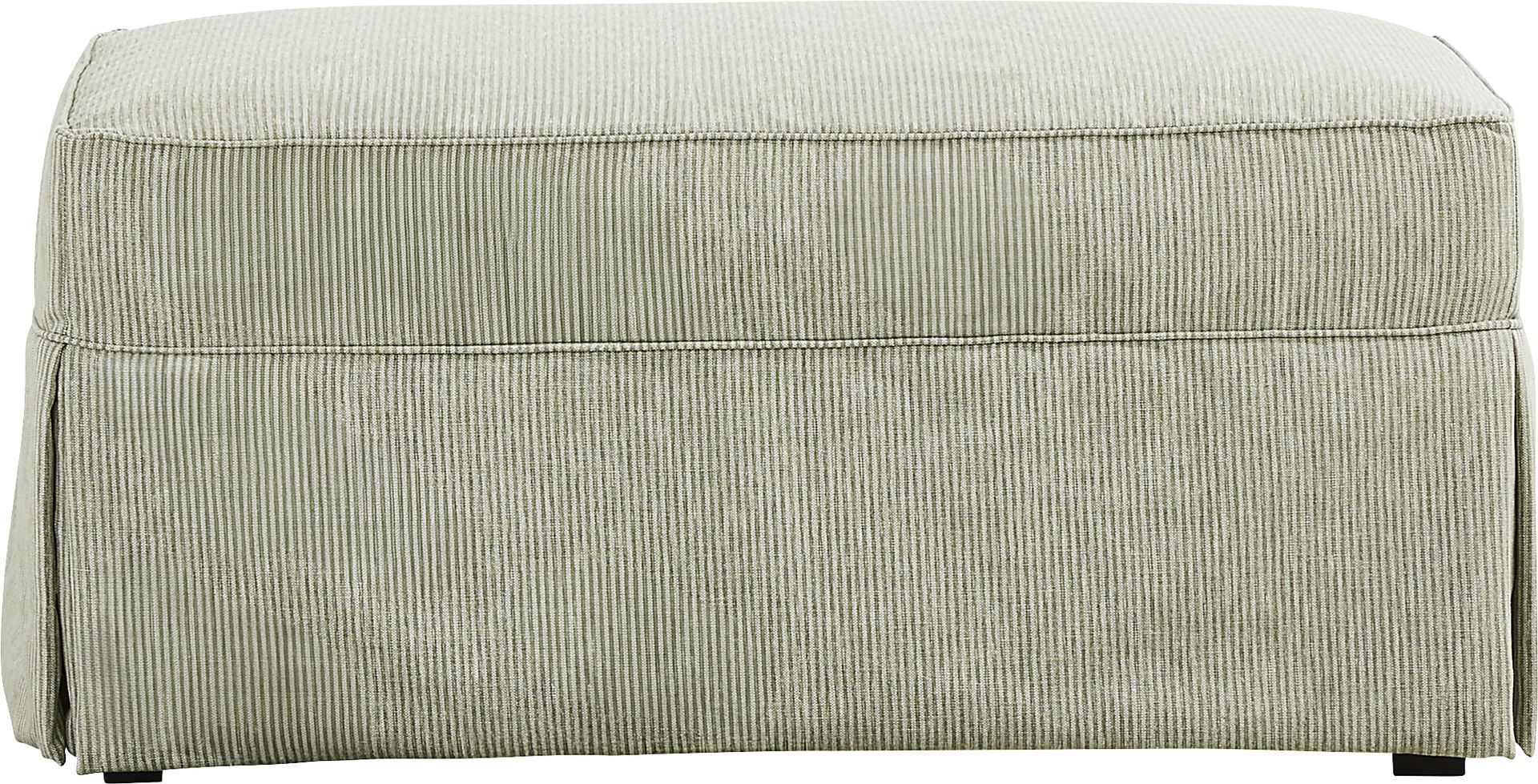 Beachside Walk Green Slipcover Ottoman - Image 2