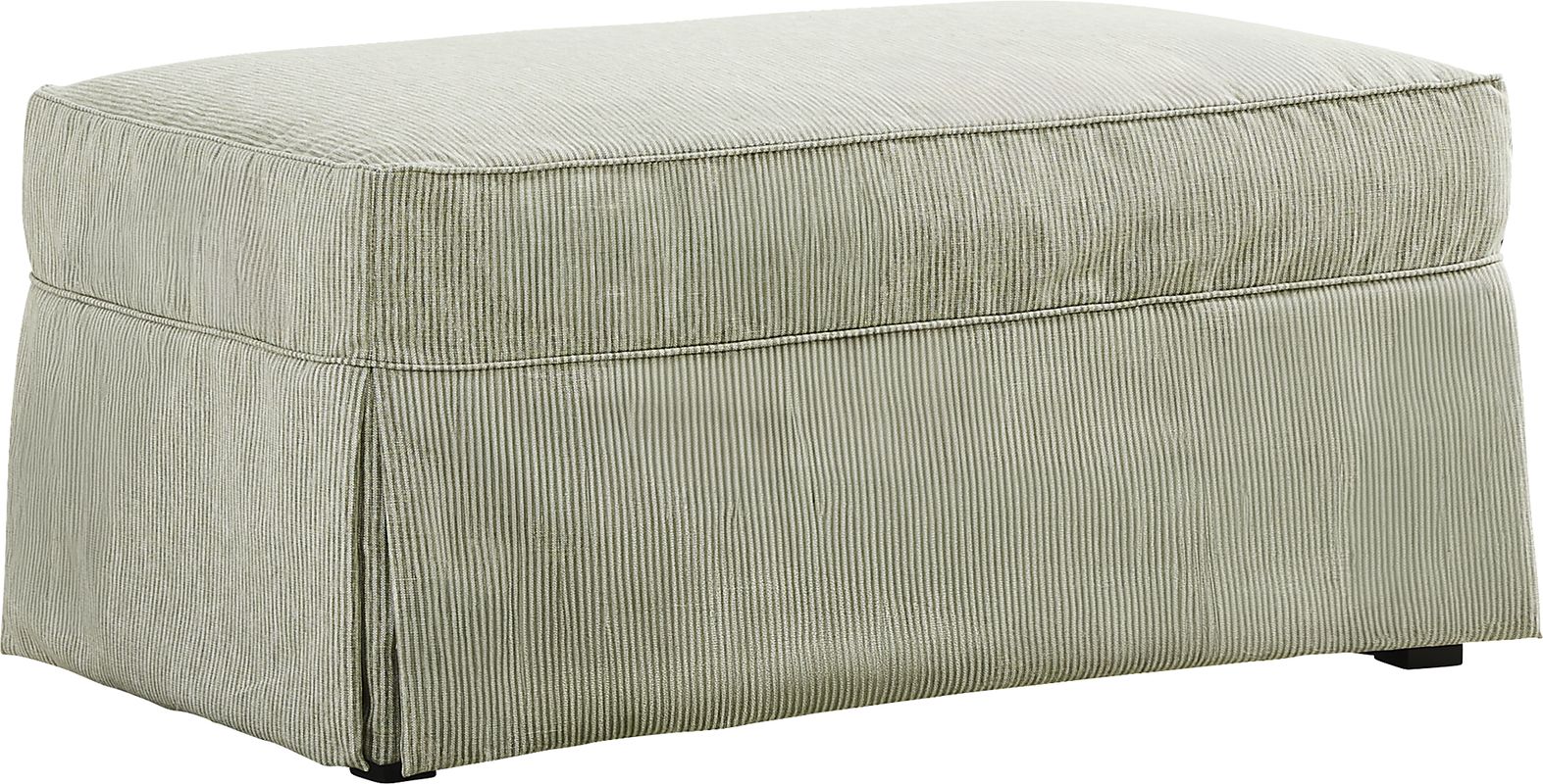 Beachside Walk Green Slipcover Ottoman