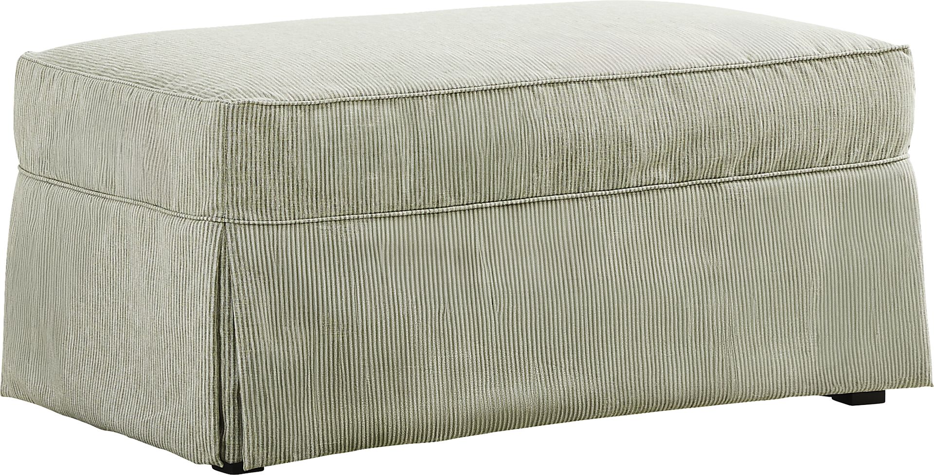 Beachside Walk Green Slipcover Ottoman - Image 1