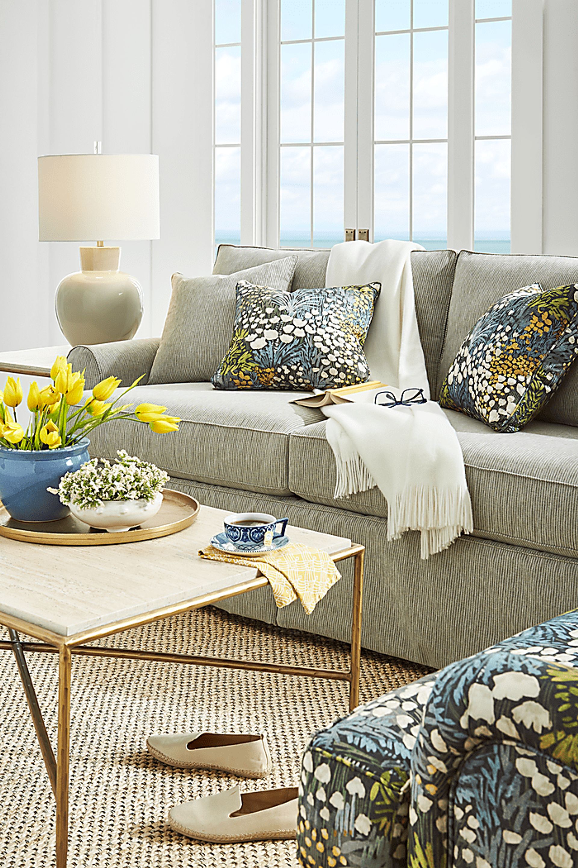 Beachside Walk Green Slipcover 2 Pc Living Room - Image 4