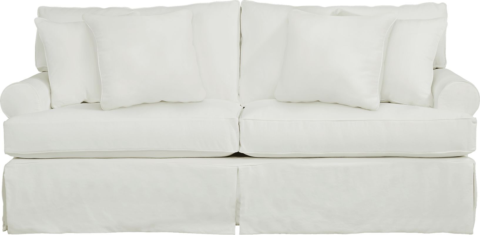 Beachside Walk White Slipcover Gel Foam Sleeper Sofa