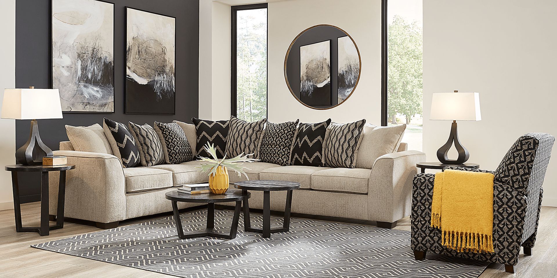 Beacon Ridge Beige 6 Pc Sectional Living Room - Image 1