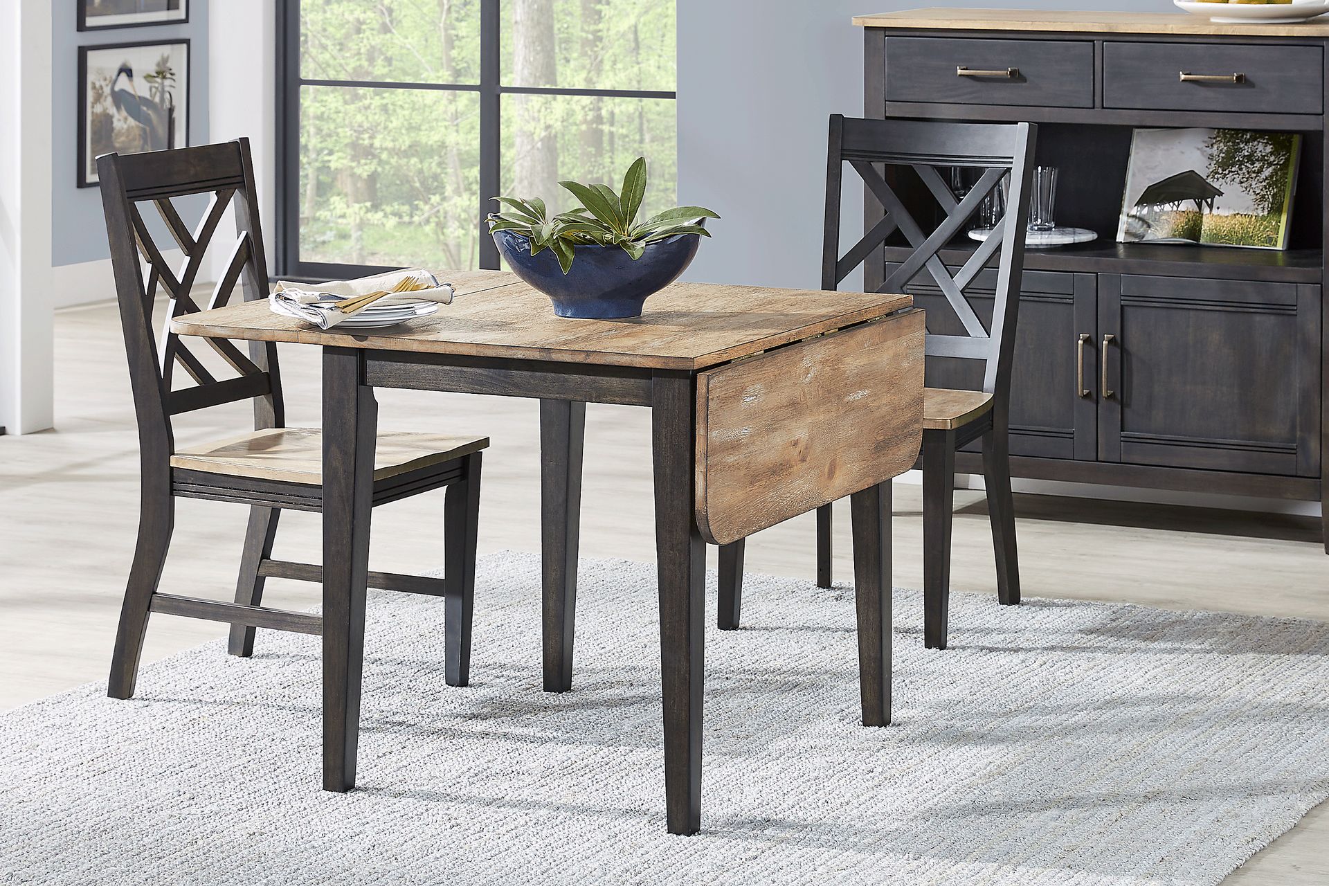 Beacon Street Brown Drop Leaf Dining Table - Image 2