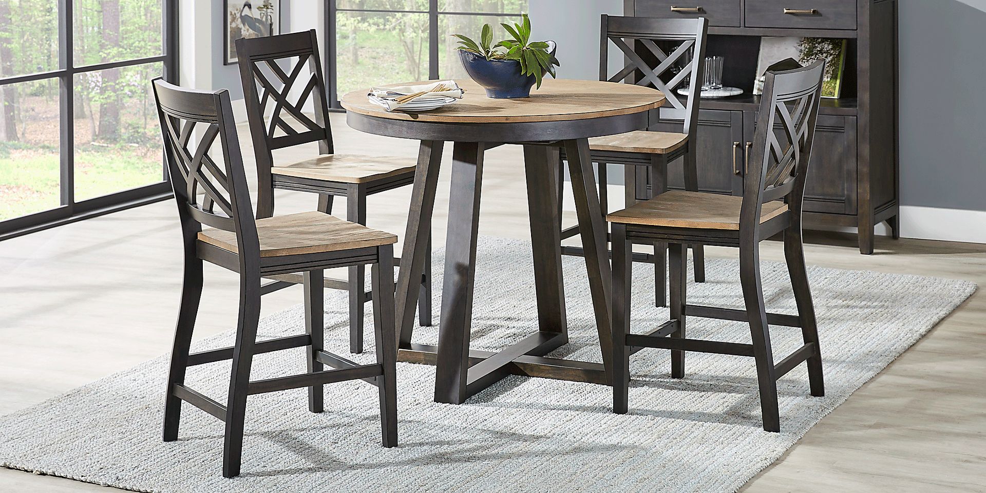 Beacon Street Brown Round Counter Height Dining Table - Image 3