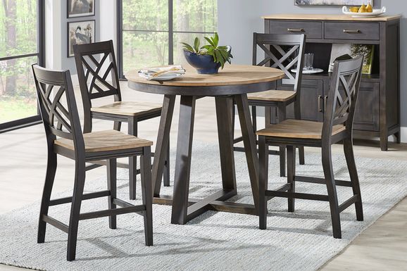 Beacon Street Brown 5 Pc Round Counter Height Dining Room