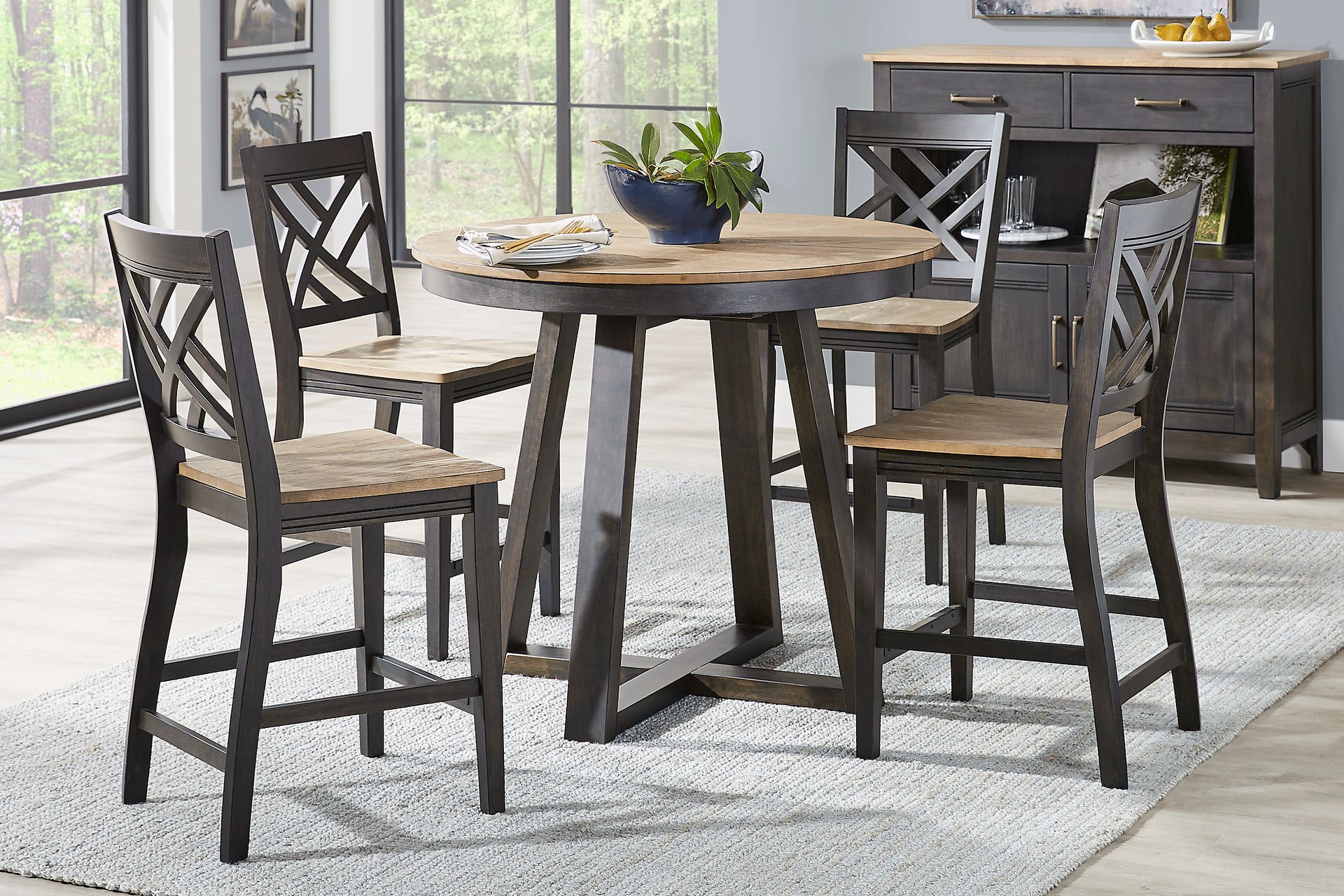 Beacon Street Brown Round Counter Height Dining Table - Image 2