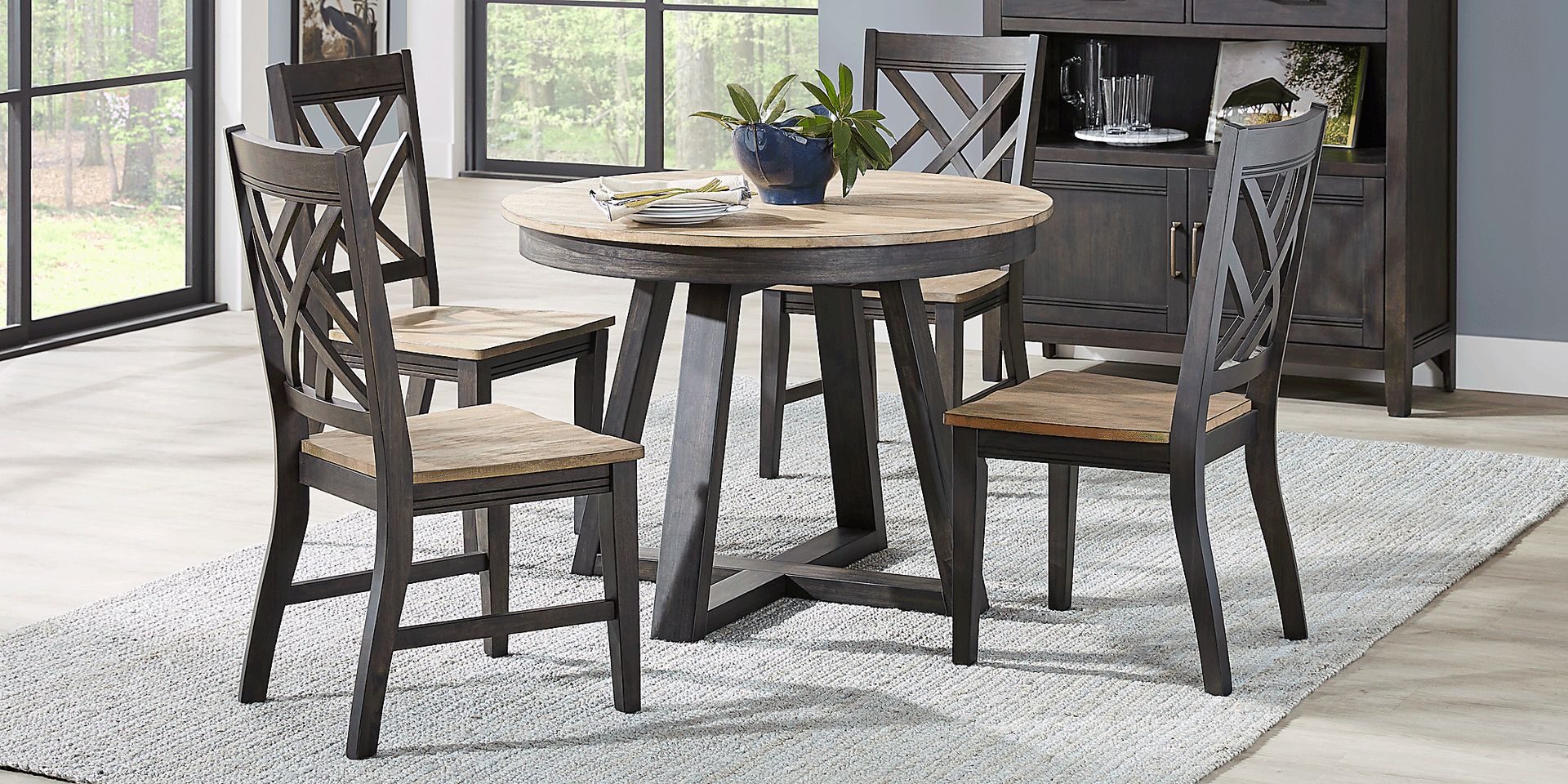 Beacon Street Brown Round Dining Table - Image 3