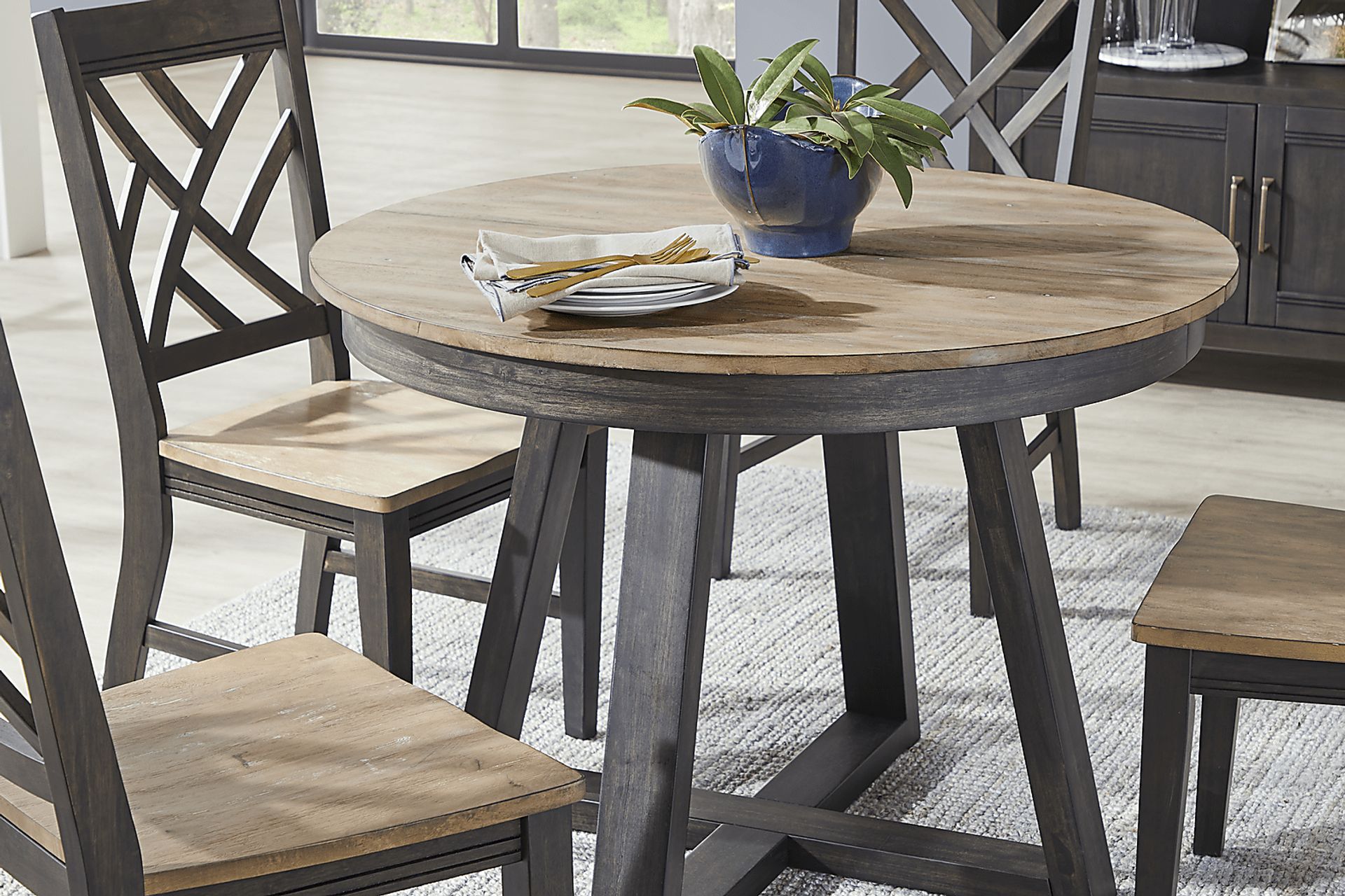 Beacon Street Brown Round Dining Table - Image 4