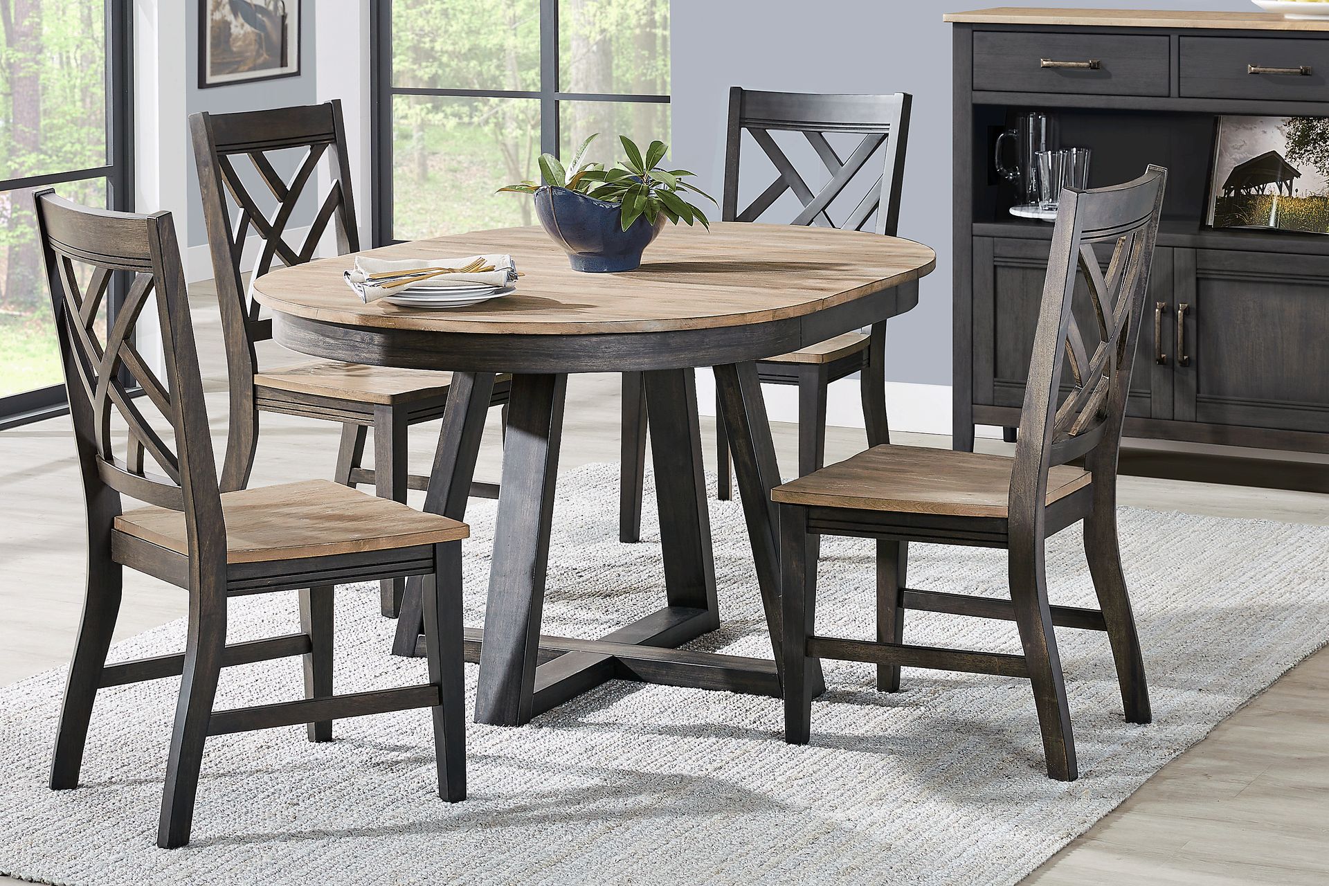 Beacon Street Brown Round Dining Table - Image 2