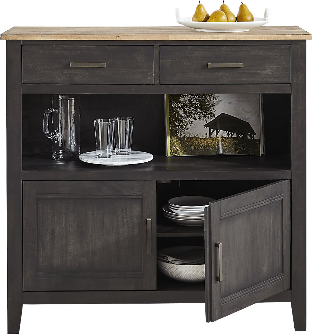Beacon Street Brown Dark Wood Sideboard | Rooms to Go