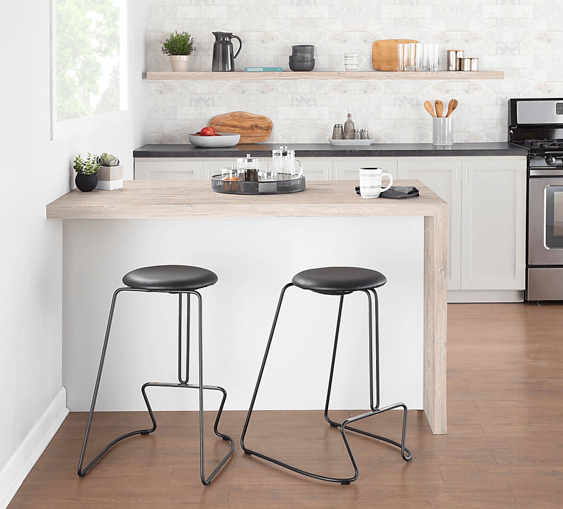 Bearslide I Black Counter Height Stool, Set of 2 - Image 9